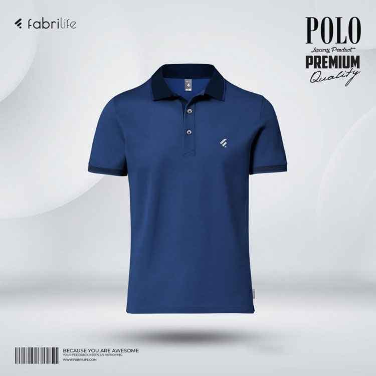 Fabrilife Single Jersey Knitted Cotton Polo - Royal Blue