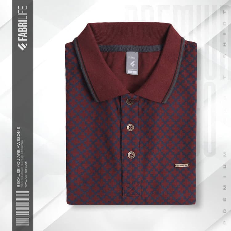 Fabrilife Premium Elite Edition Double PK Cotton Polo- Marron